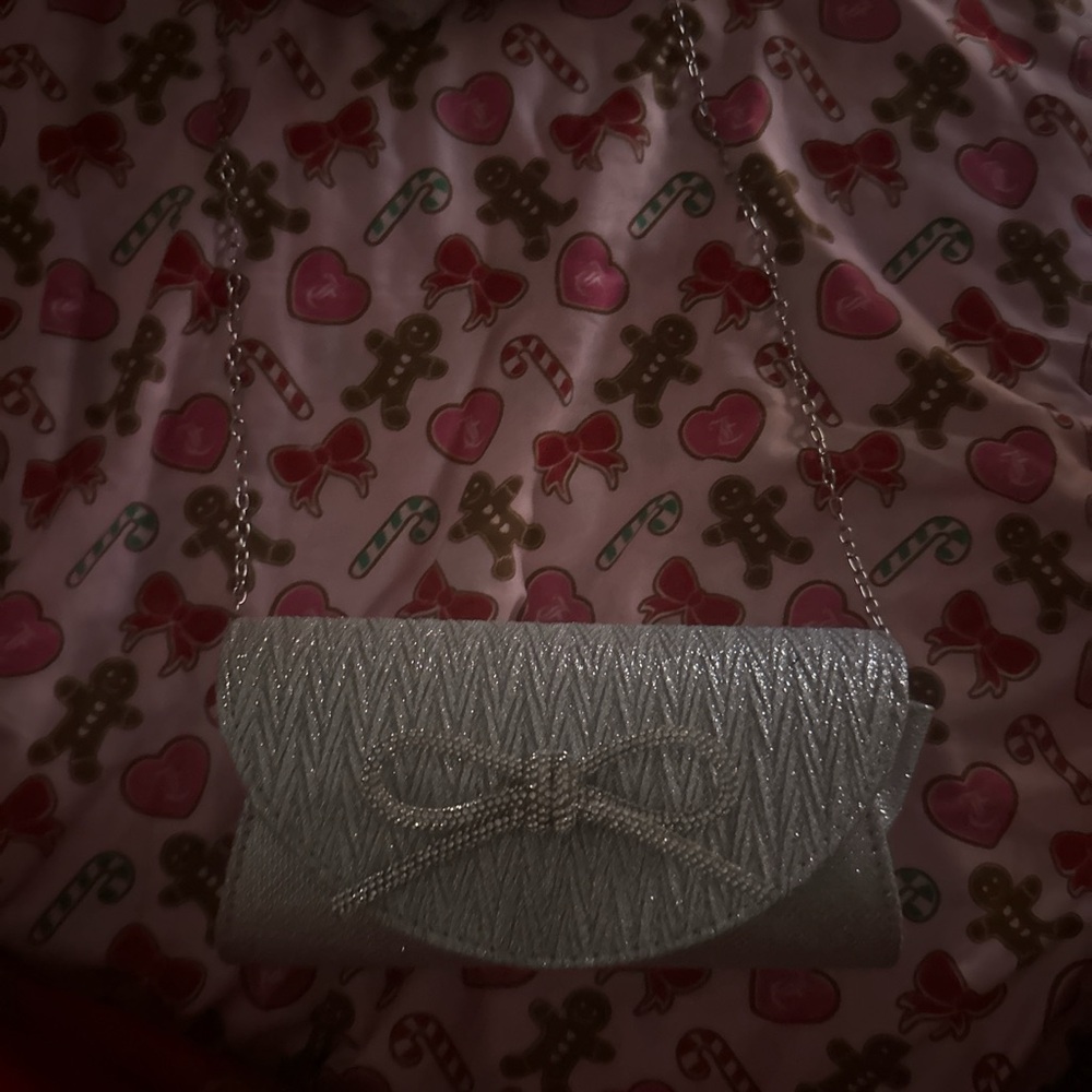 Elegant Silver Clutch with Chain Strap
